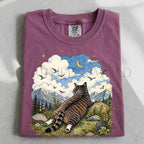 Cat Daydreamer T-Shirt - Berry / S - T-Shirt