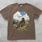 Cat Daydreamer T-Shirt - Espresso / S - T-Shirt