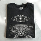 Cat UFO Graphic T-Shirt - Charmed and Wyld