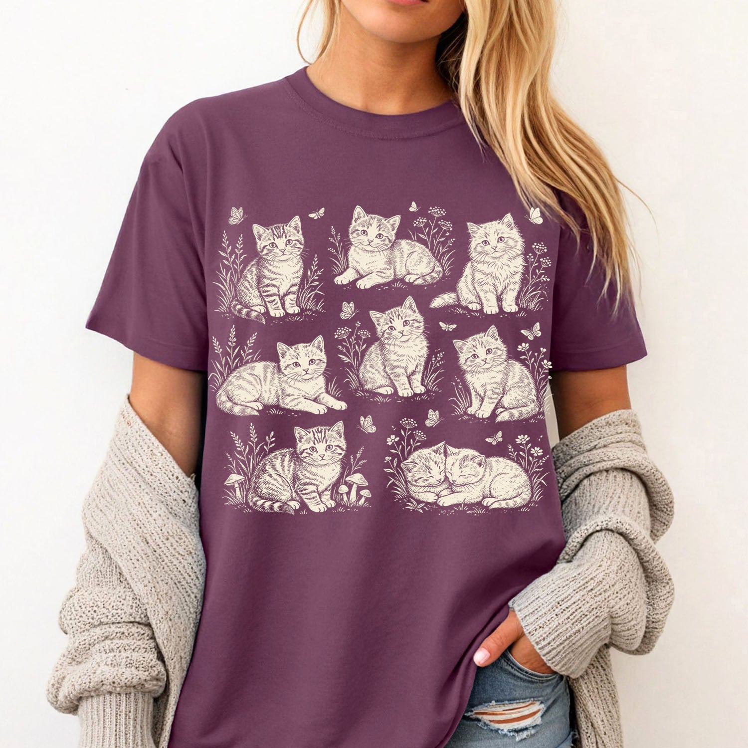 Vintage Cat Collage T-Shirt