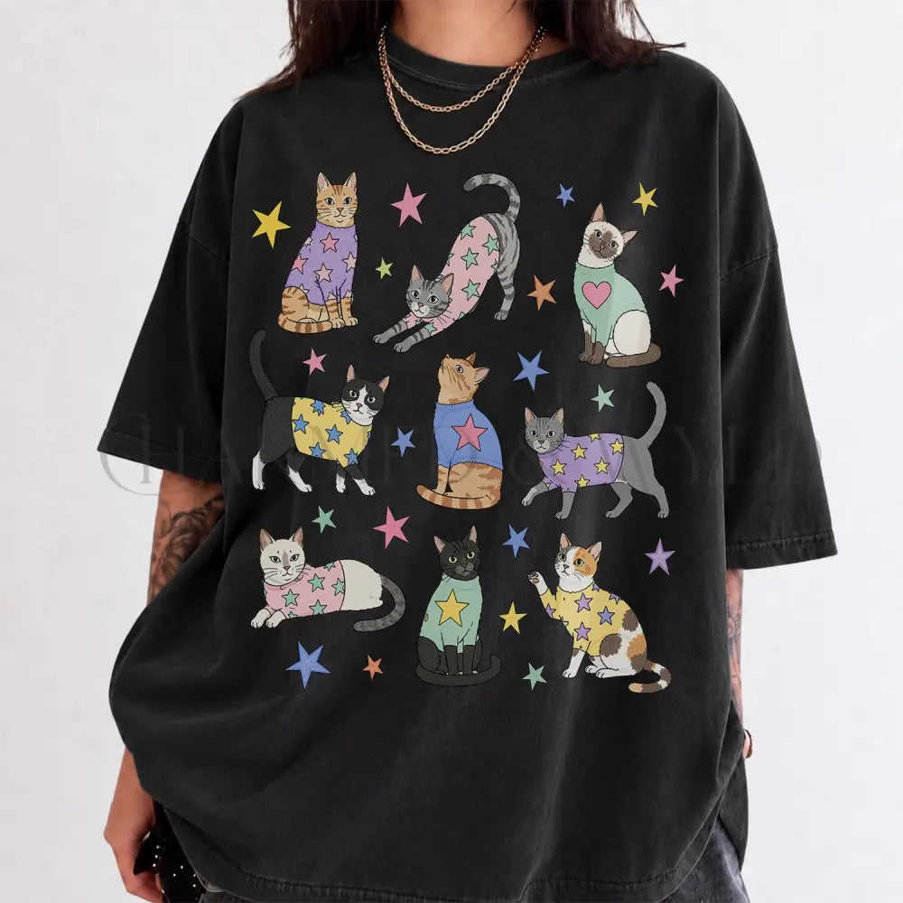 Cats in Sweaters Comfort Colors T-Shirt - Black / S - T-Shirt