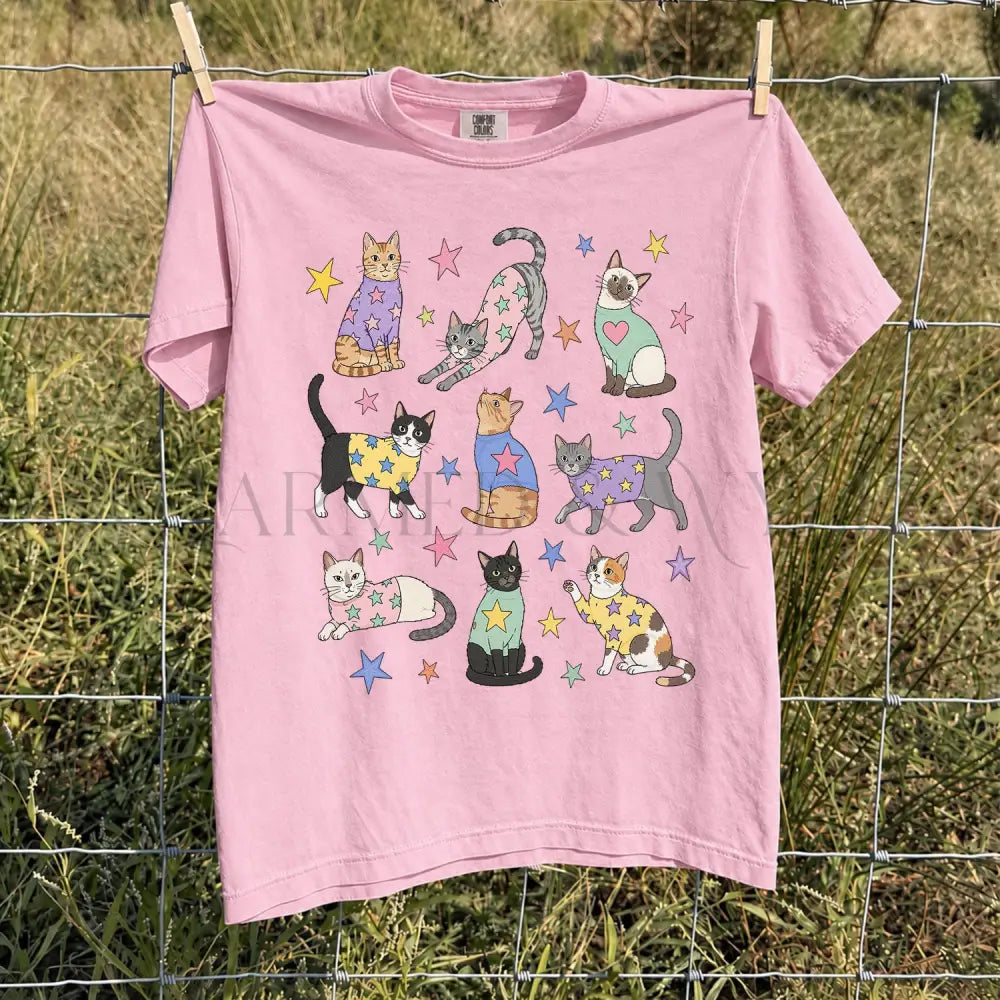 Cats in Sweaters Comfort Colors T-Shirt - Blossom / S - T-Shirt