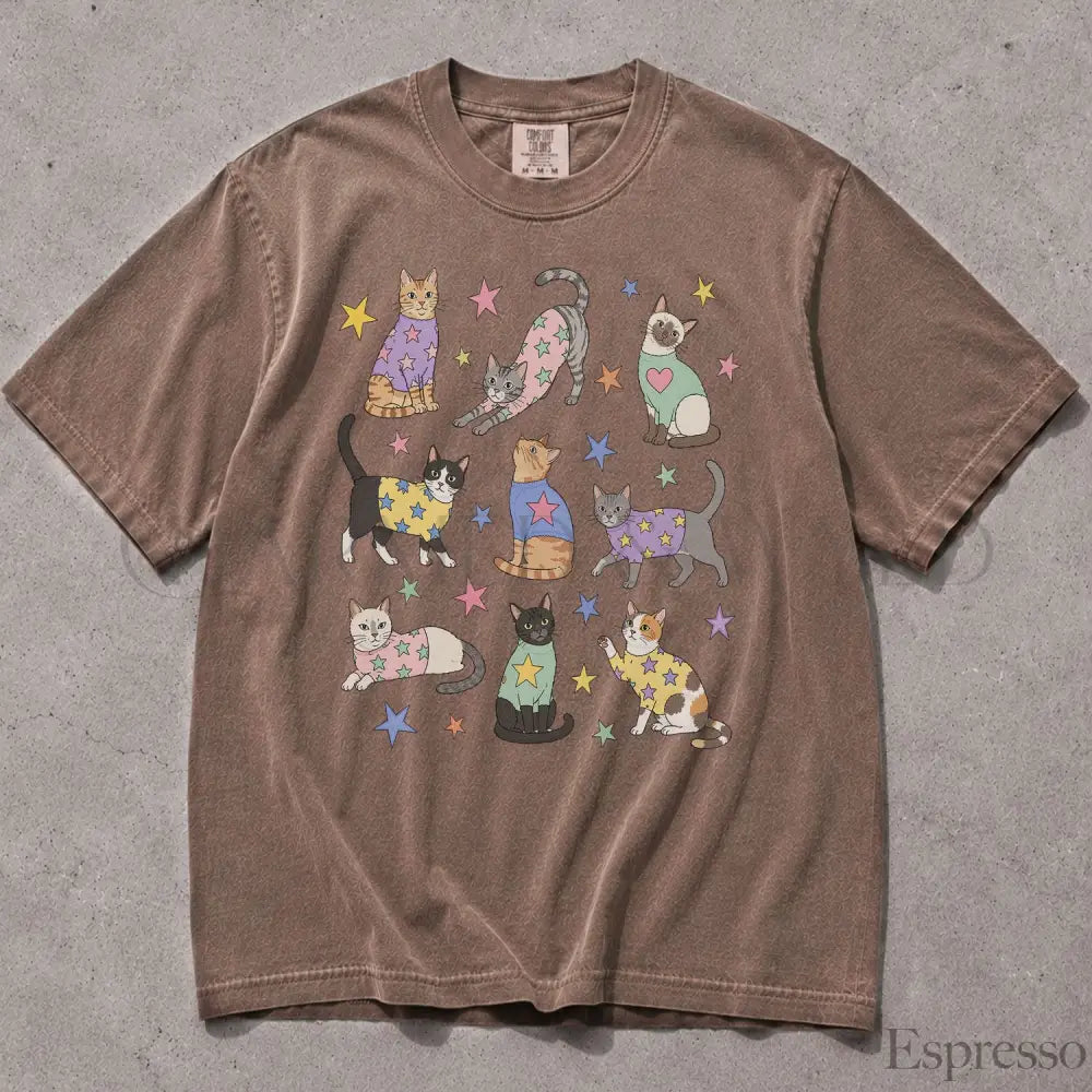 Cats in Sweaters Comfort Colors T-Shirt - Espresso / S - T-Shirt
