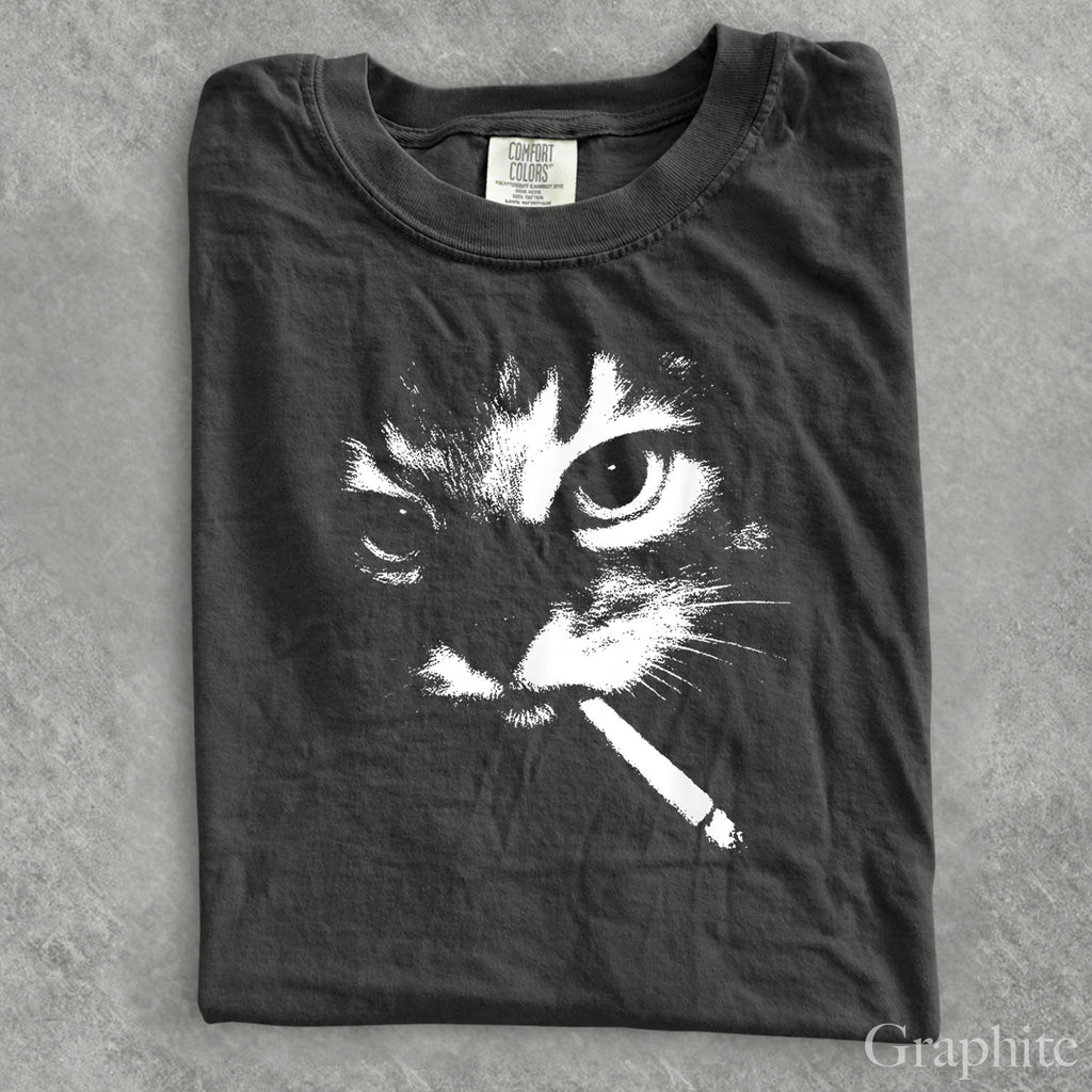 Smoking Cat Comfort Colors T-Shirt