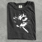Smoking Cat Comfort Colors T-Shirt
