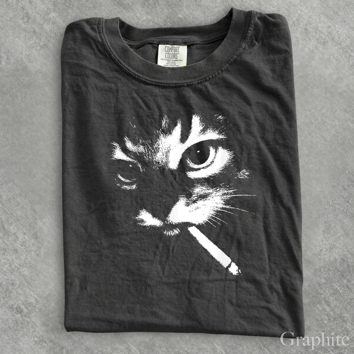 Smoking Cat Comfort Colors T-Shirt