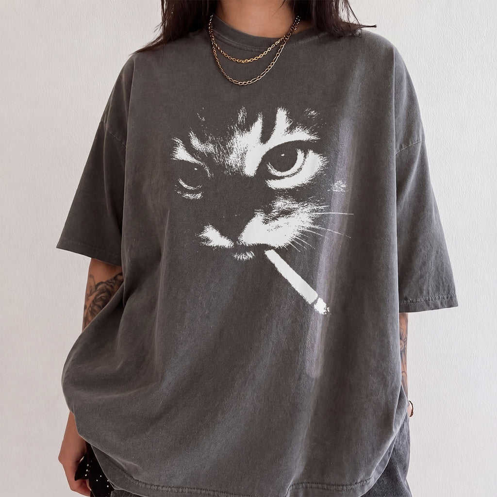 Smoking Cat Comfort Colors T-Shirt