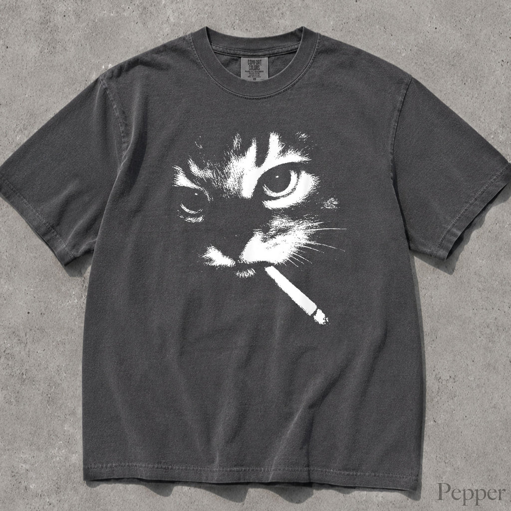 Smoking Cat Comfort Colors T-Shirt