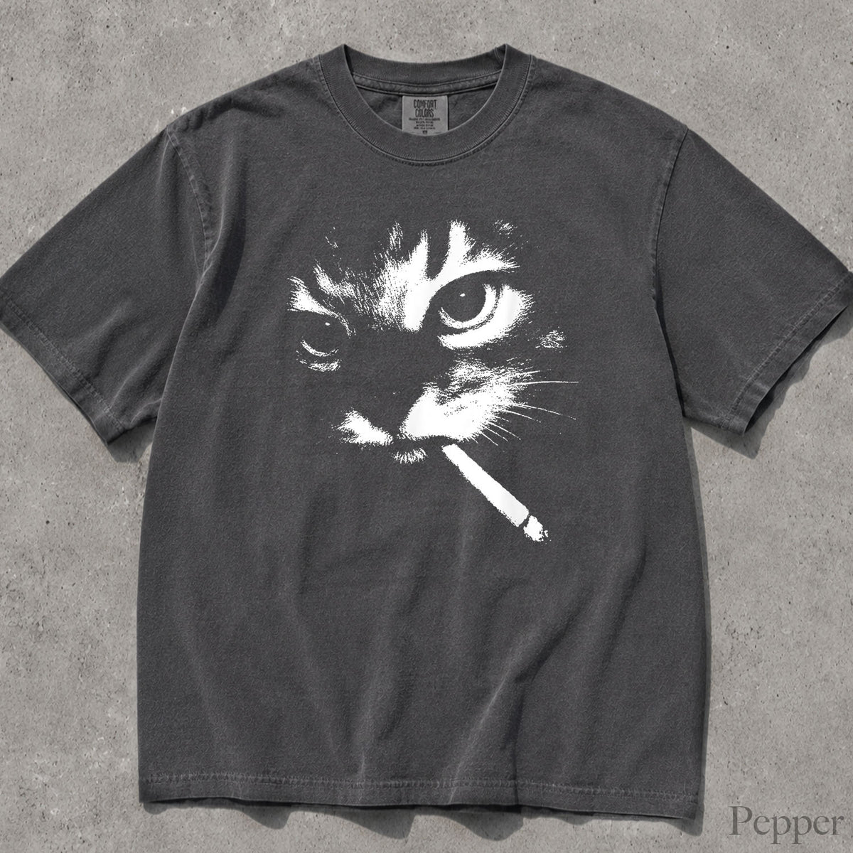 Smoking Cat Comfort Colors T-Shirt
