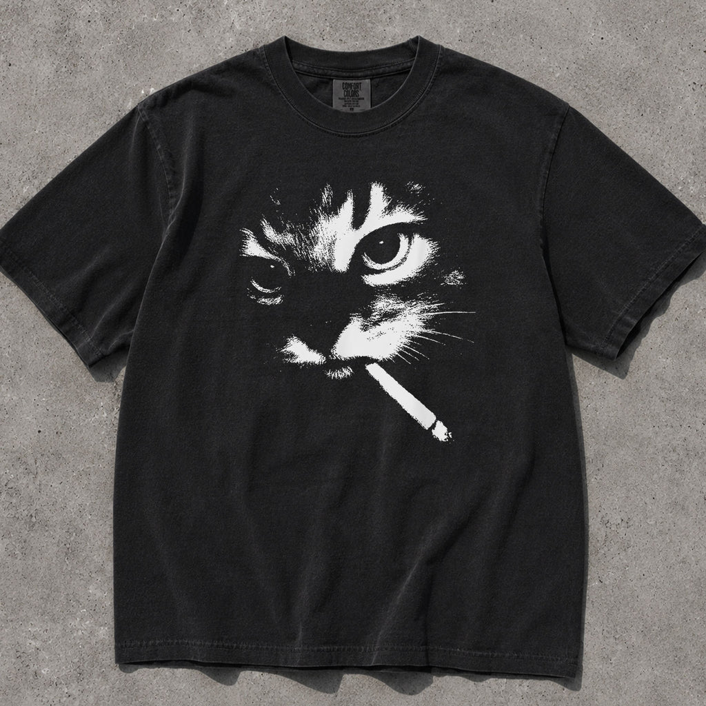 Smoking Cat Comfort Colors T-Shirt
