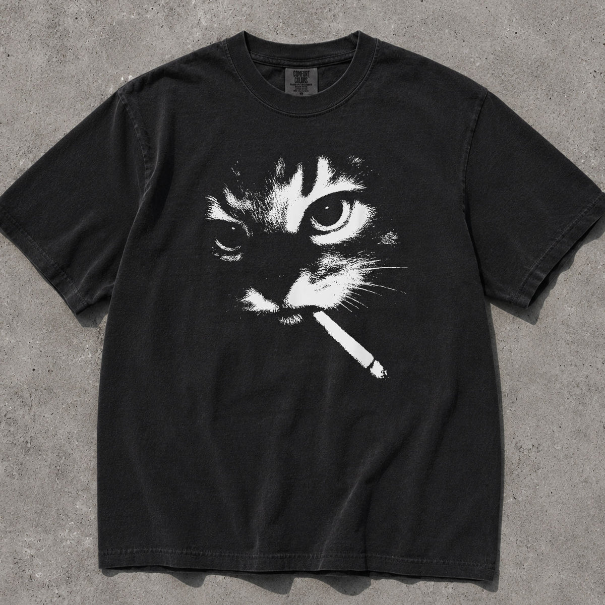 Smoking Cat Comfort Colors T-Shirt