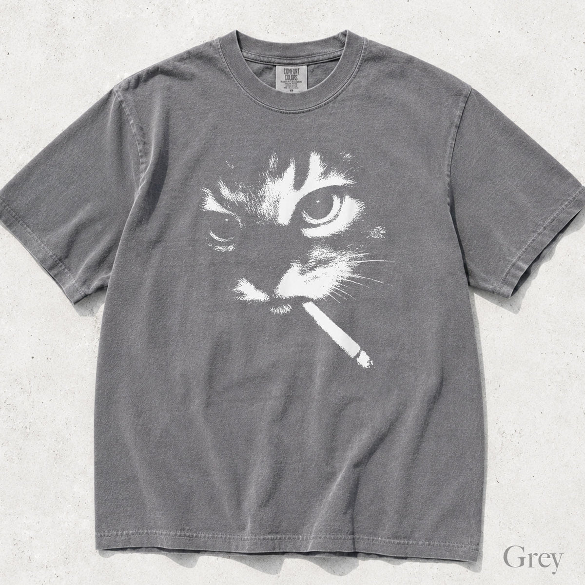 Smoking Cat Comfort Colors T-Shirt