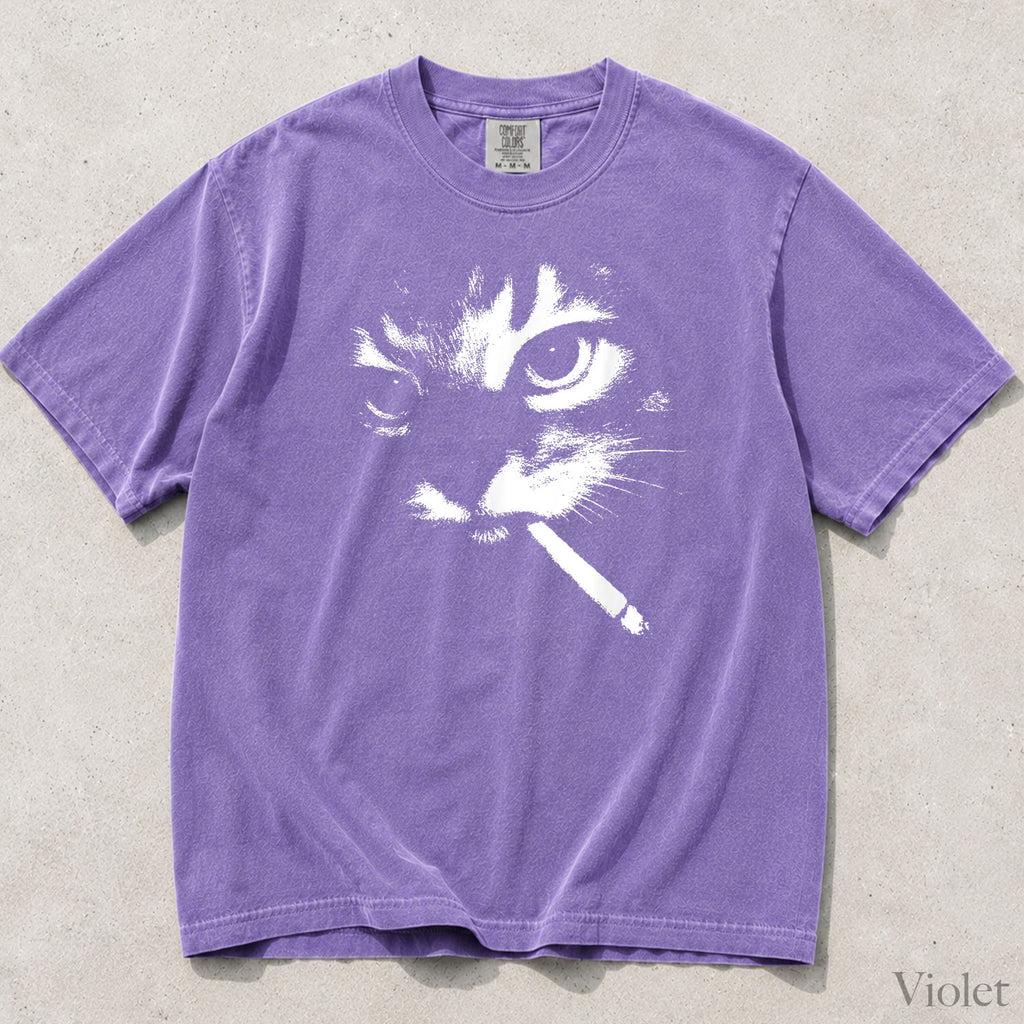 Smoking Cat Comfort Colors T-Shirt