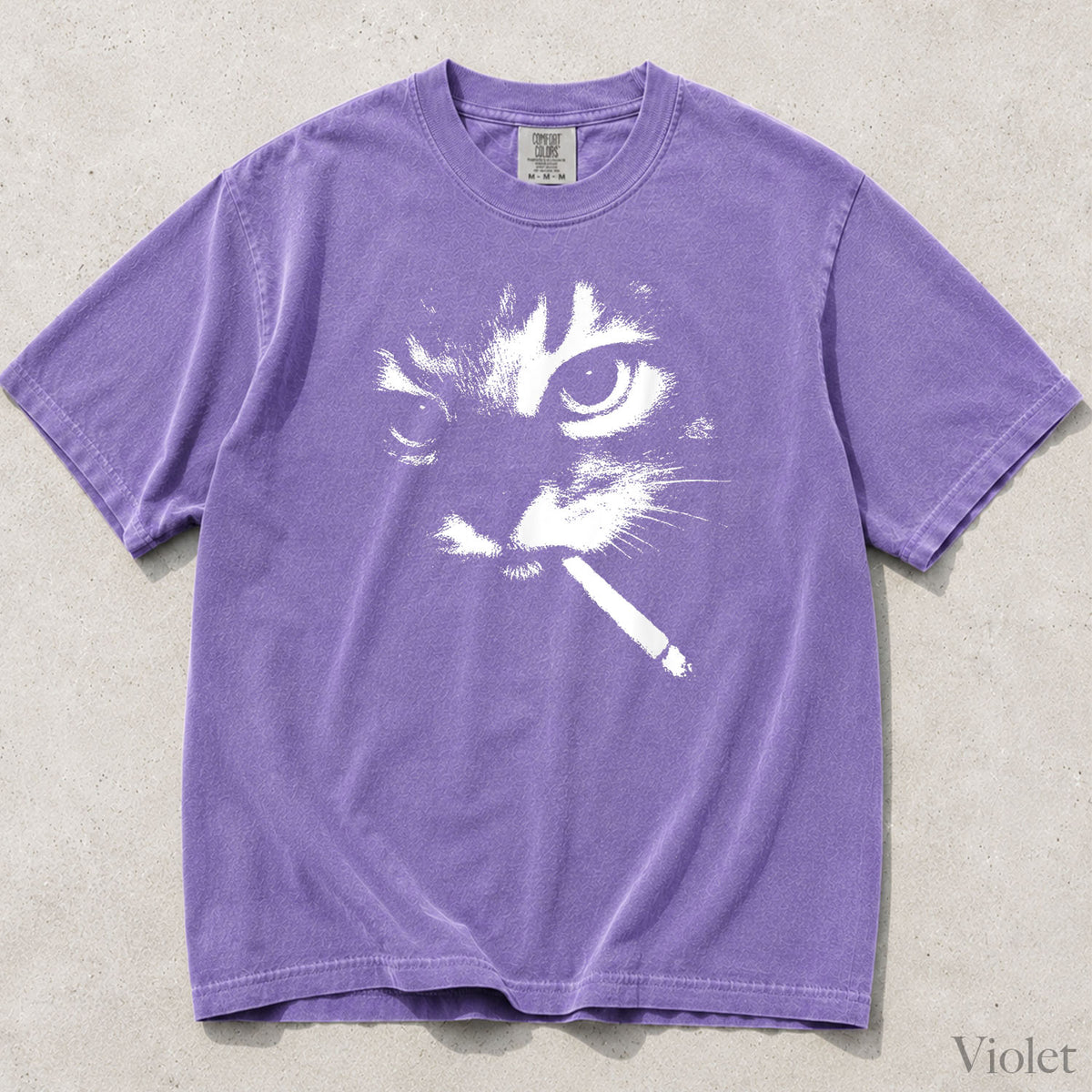Smoking Cat Comfort Colors T-Shirt