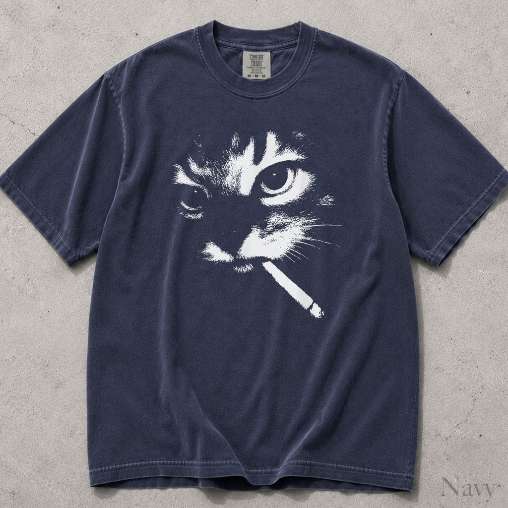 Smoking Cat Comfort Colors T-Shirt