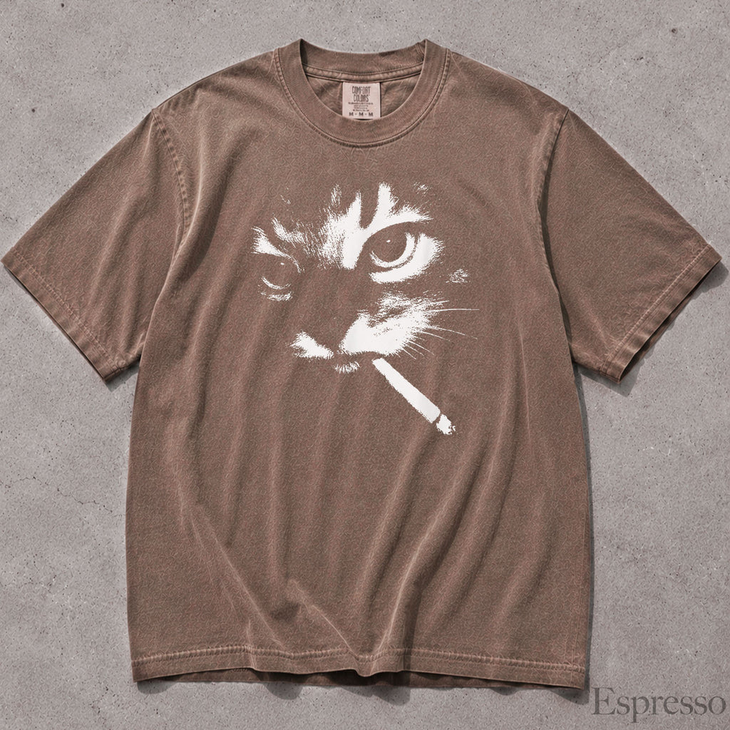 Smoking Cat Comfort Colors T-Shirt