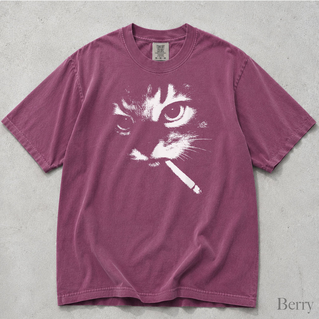 Smoking Cat Comfort Colors T-Shirt