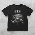 Cat UFO Graphic T-Shirt