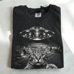 Cat UFO Graphic T-Shirt