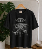 Cat UFO Graphic T-Shirt
