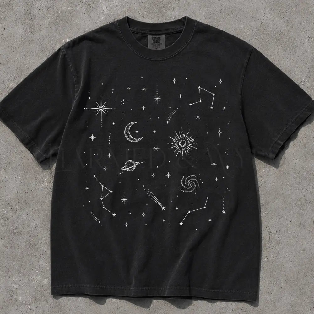 Celestial Astrology Comfort Colors T Shirt - Black / S - T-Shirt