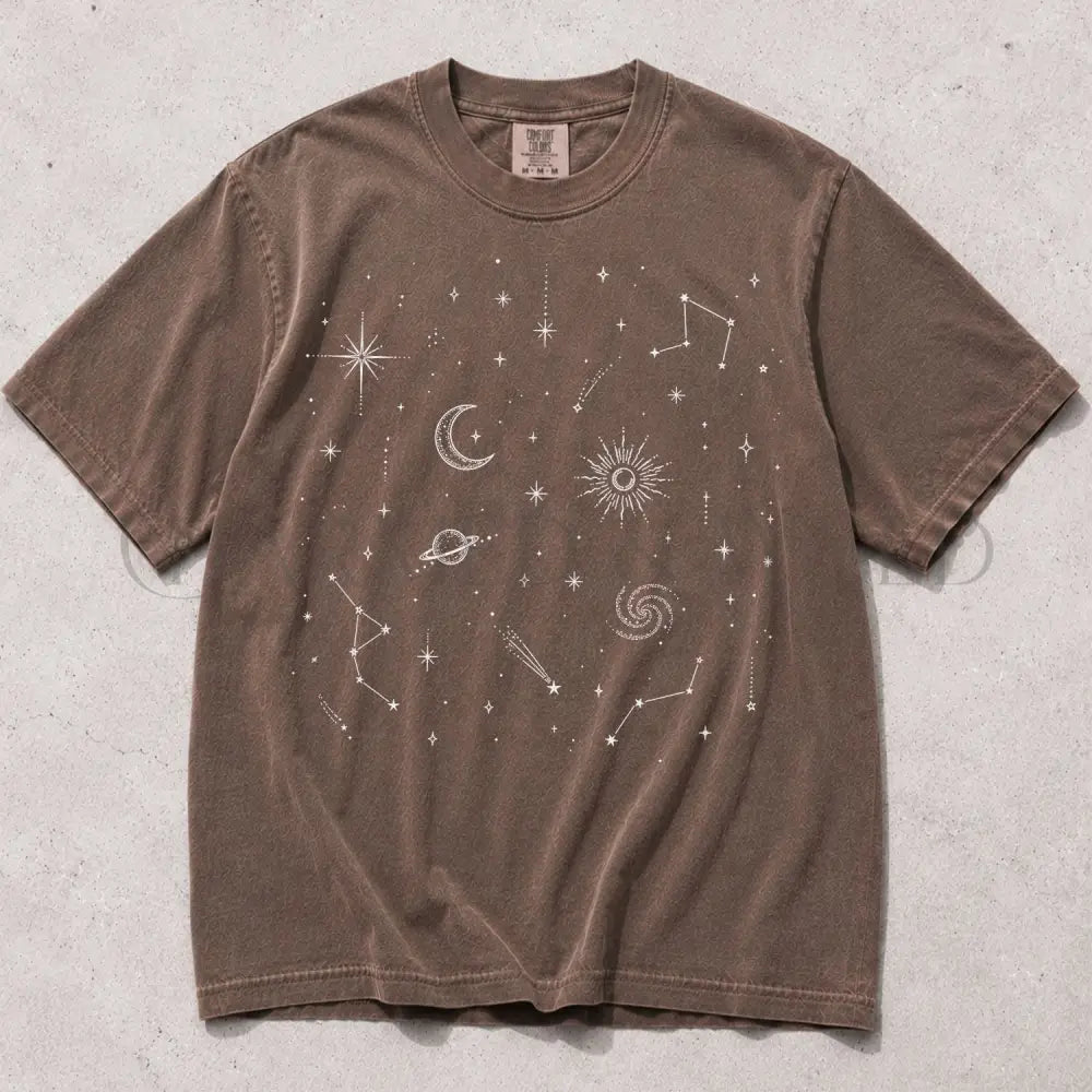 Celestial Astrology Comfort Colors T Shirt - Espresso / S - T-Shirt