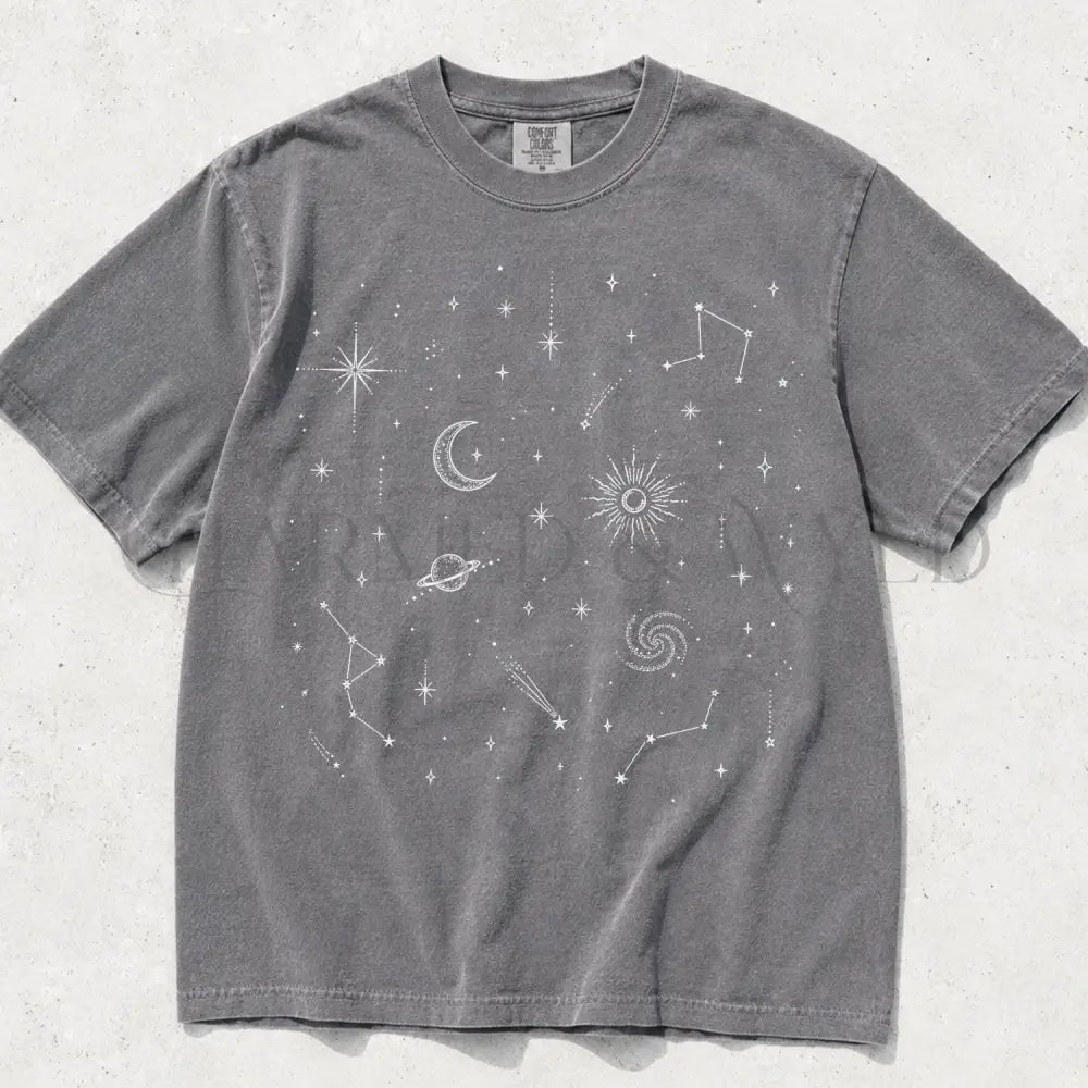 Celestial Astrology Comfort Colors T Shirt - Grey / S - T-Shirt