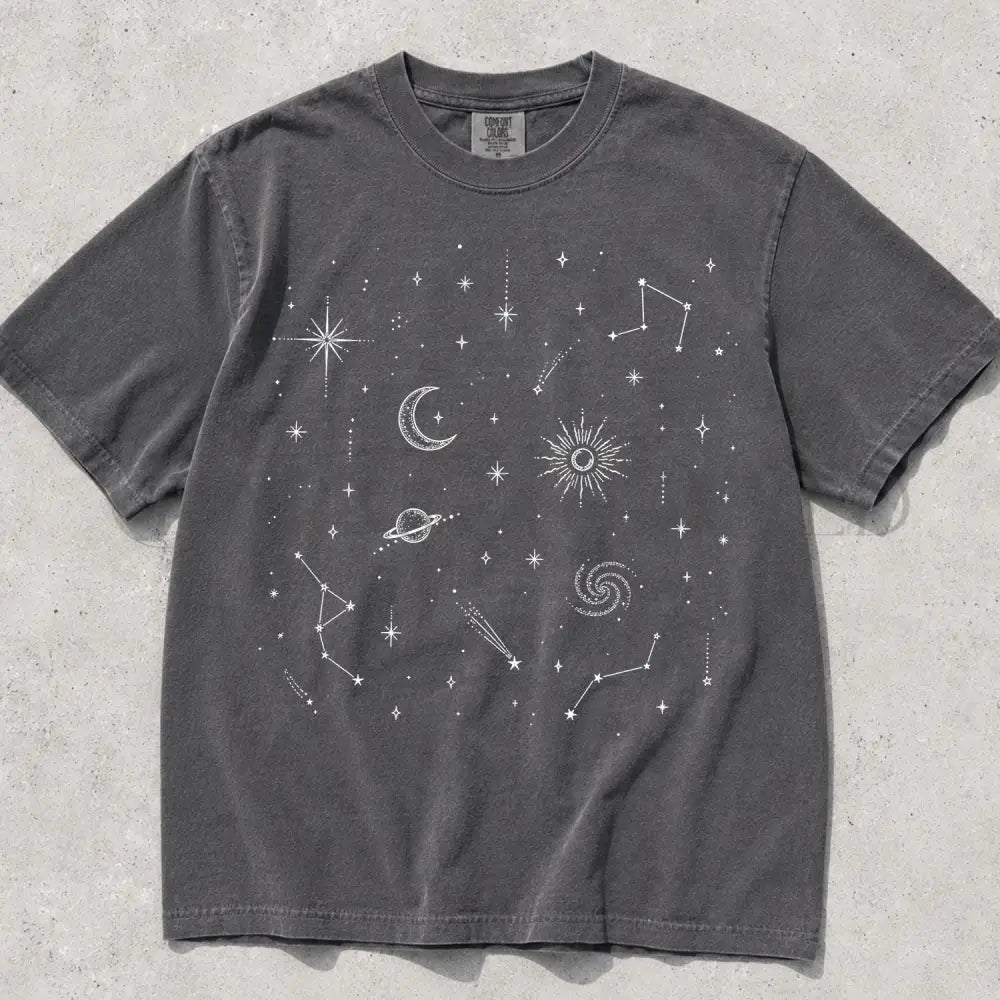 Celestial Astrology Comfort Colors T Shirt - Pepper / S - T-Shirt