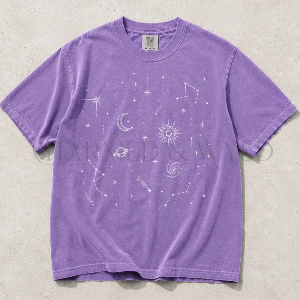 Celestial Astrology Comfort Colors T Shirt - Violet / S - T-Shirt