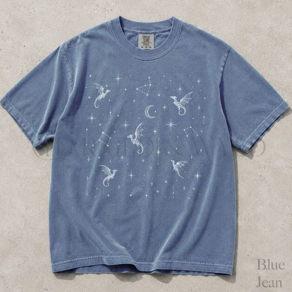 Celestial Dragon Comfort Colors T-Shirt - Blue Jean / S - T-Shirt