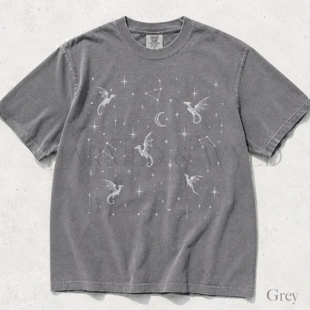 Celestial Dragon Comfort Colors T-Shirt - Grey / S - T-Shirt