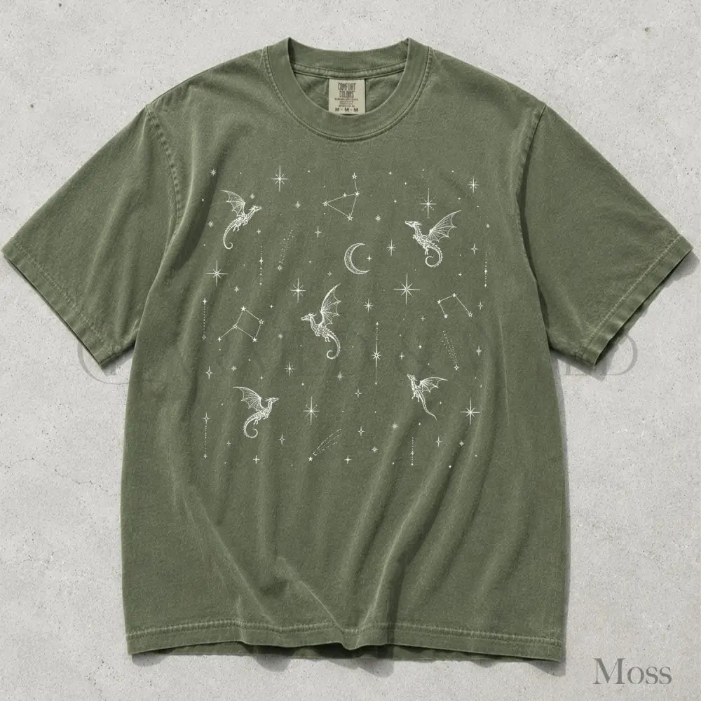 Celestial Dragon Comfort Colors T-Shirt - Moss / S - T-Shirt