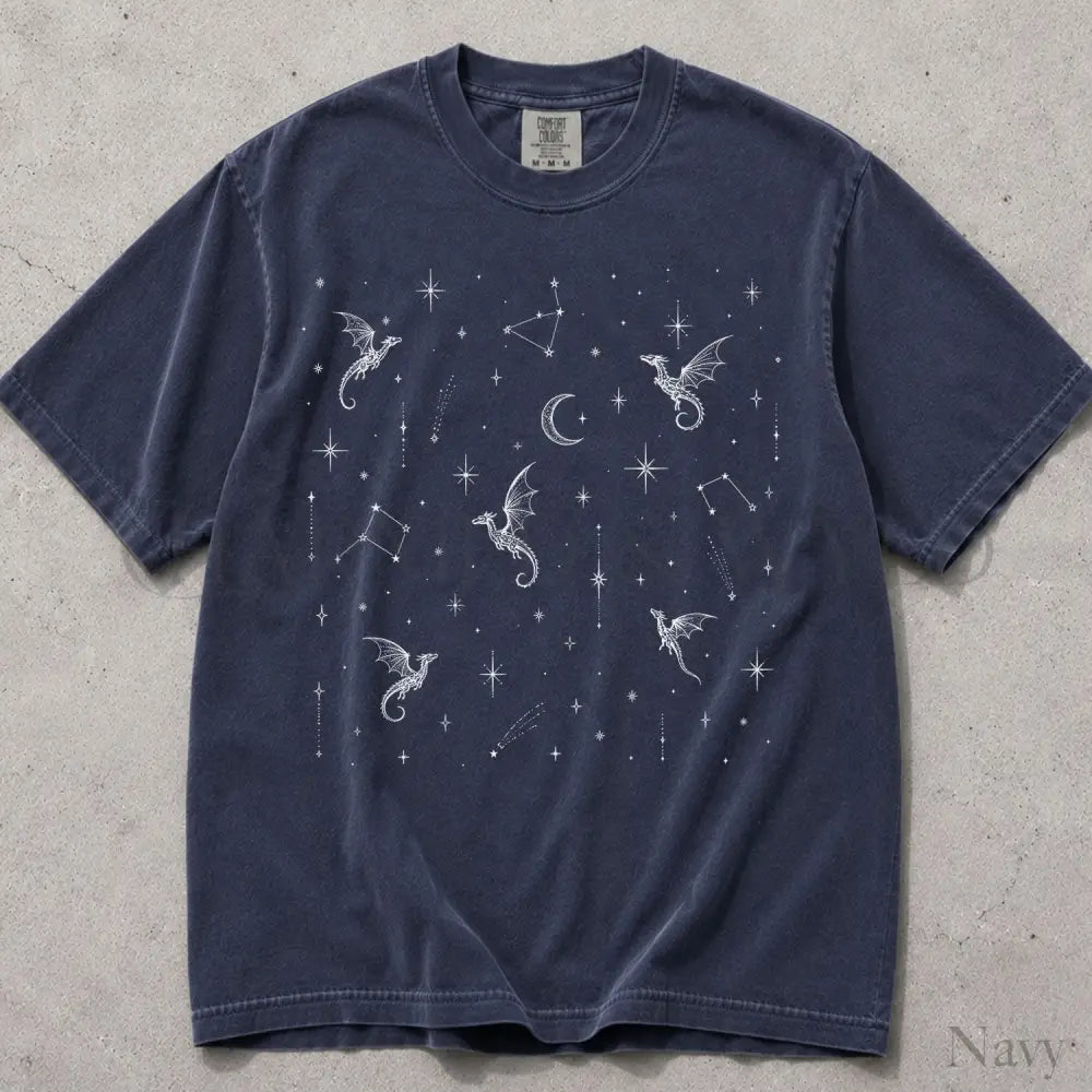 Celestial Dragon Comfort Colors T-Shirt - Navy / S - T-Shirt