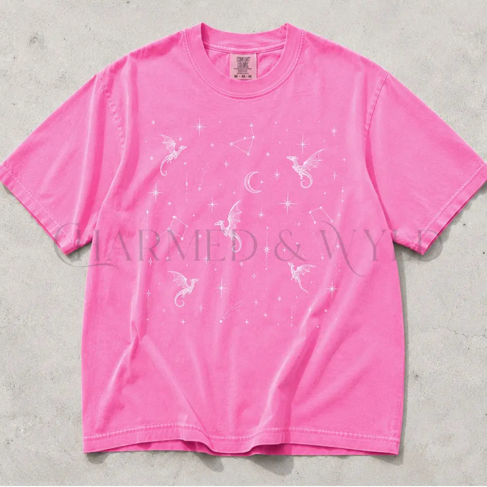 Celestial Dragon Comfort Colors T-Shirt - Neon Pink / S - T-Shirt