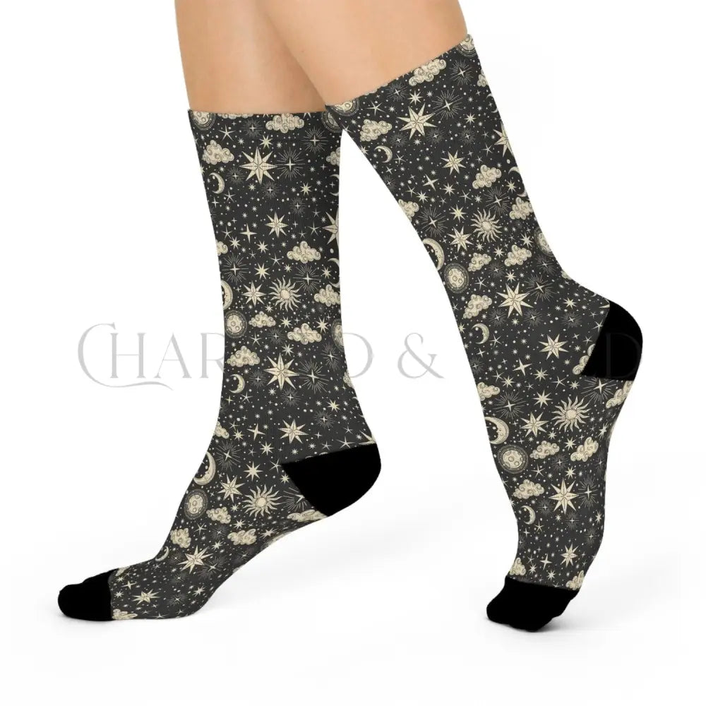 Celestial Moon Stars Adults Unisex Socks