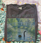 Claude Monet Inspired Black Cat T-Shirt
