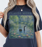 Claude Monet Inspired Black Cat T-Shirt