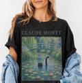 Claude Monet Inspired Black Cat T-Shirt