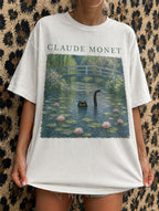 Claude Monet Inspired Black Cat T-Shirt