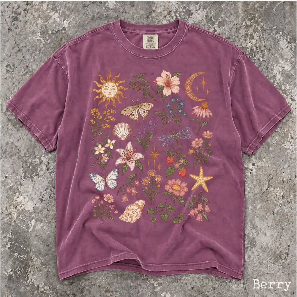 Comfort Colors Bohemian Preppy Shirt - Berry / S - T-Shirt