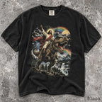 Comfort Colors Jesus Dinosaur Shirt Jesus Riding T Rex Tee Funny Christian Shirt Retro Religious Graphic Tee Dinosaur