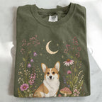 Corgi’s Secret Garden T-Shirt - Moss / S - T-Shirt