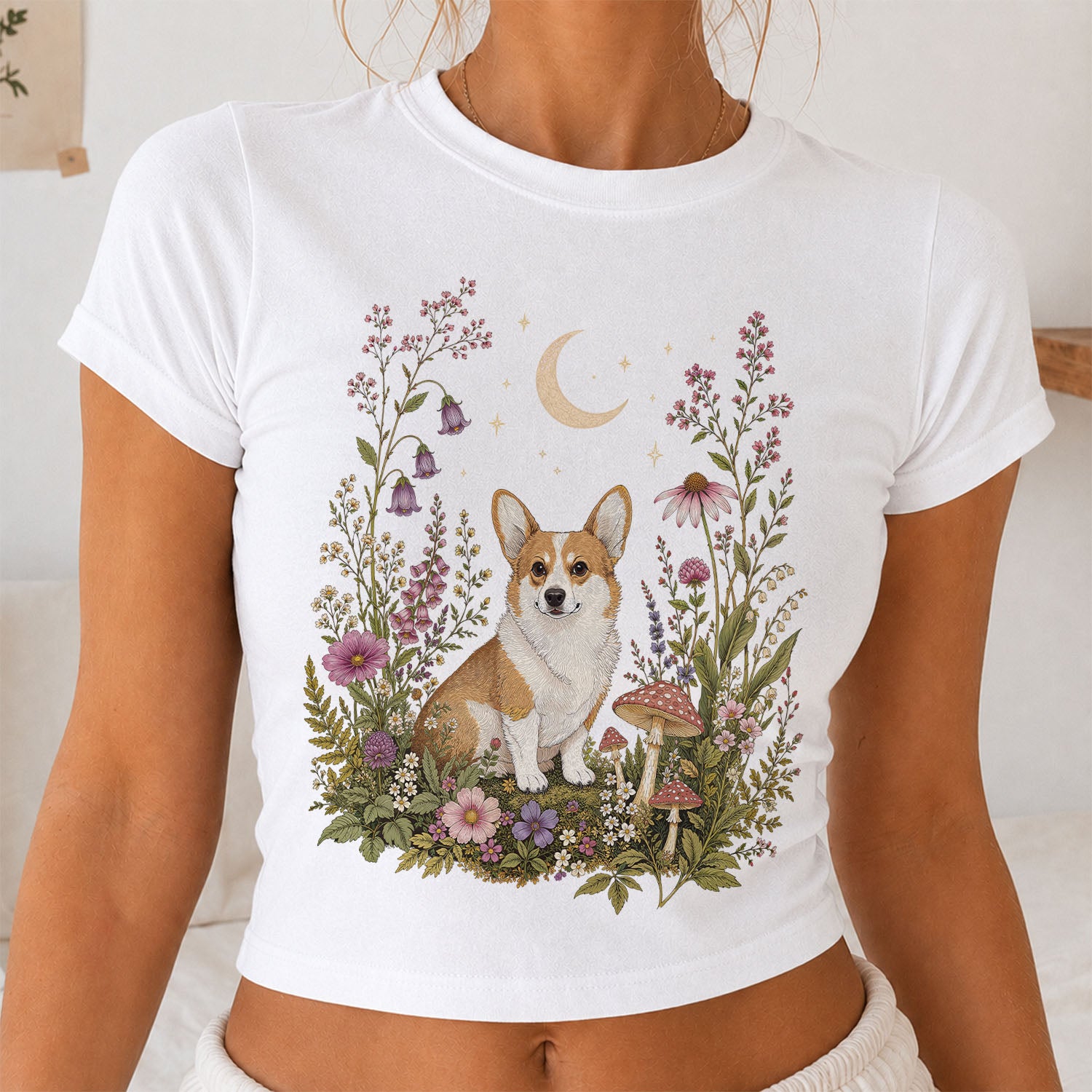 Corgi’s Secret Garden Cropped T-Shirt