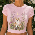 Corgi’s Secret Garden Cropped T-Shirt