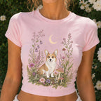 Corgi’s Secret Garden Cropped T-Shirt