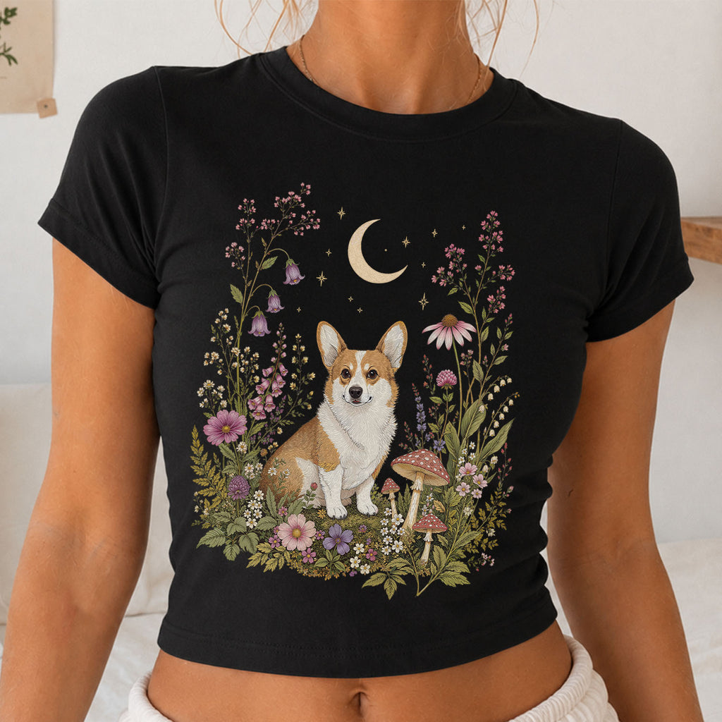 Corgi’s Secret Garden Cropped T-Shirt