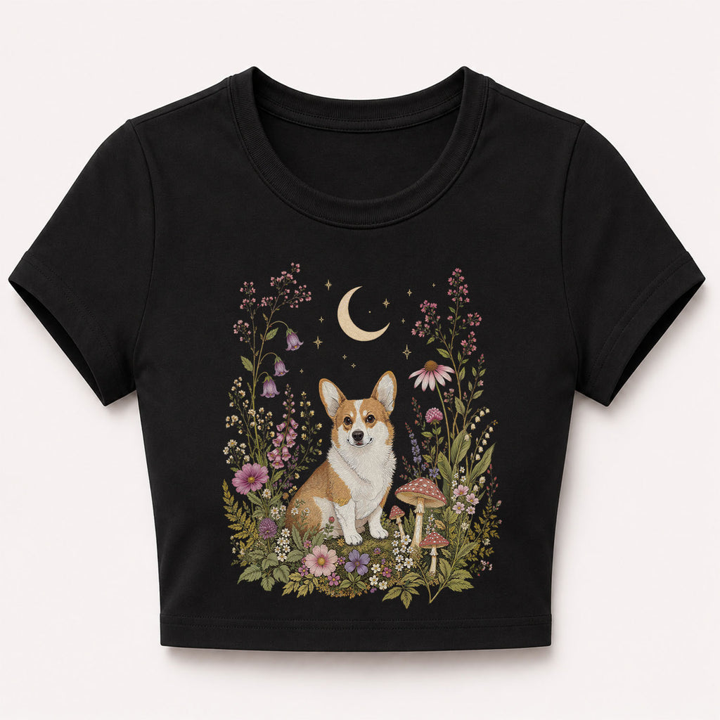 Corgi’s Secret Garden Cropped T-Shirt