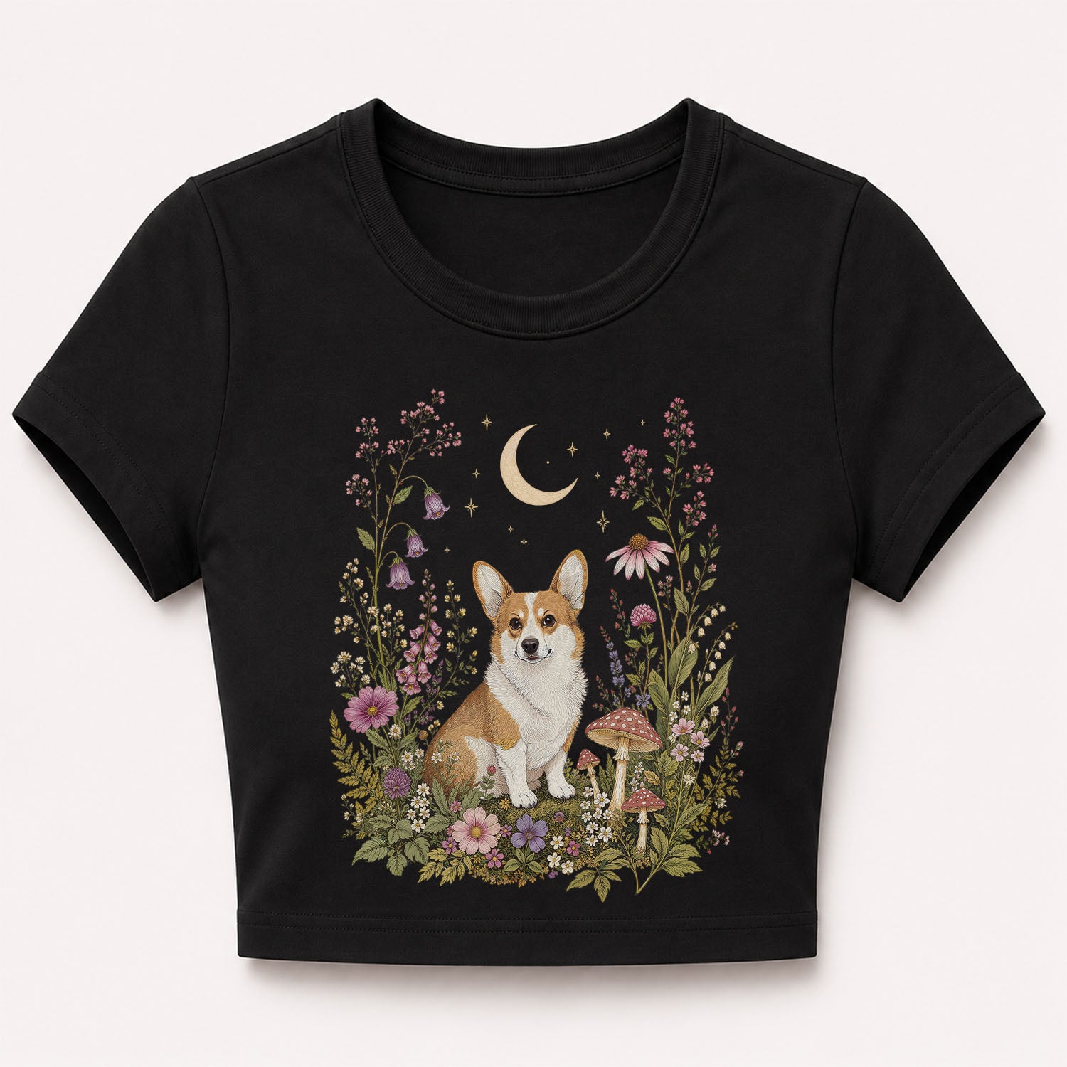 Corgi’s Secret Garden Cropped T-Shirt