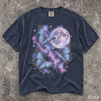 Cosmic Butterfly Moon Comfort Colors Shirt - Navy / S - T-Shirt