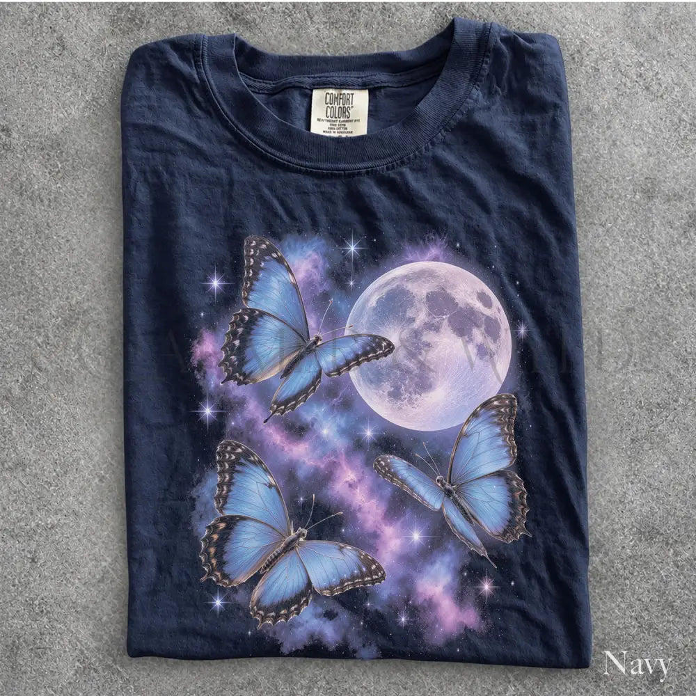 Cosmic Butterfly Moon Comfort Colors Shirt - T-Shirt